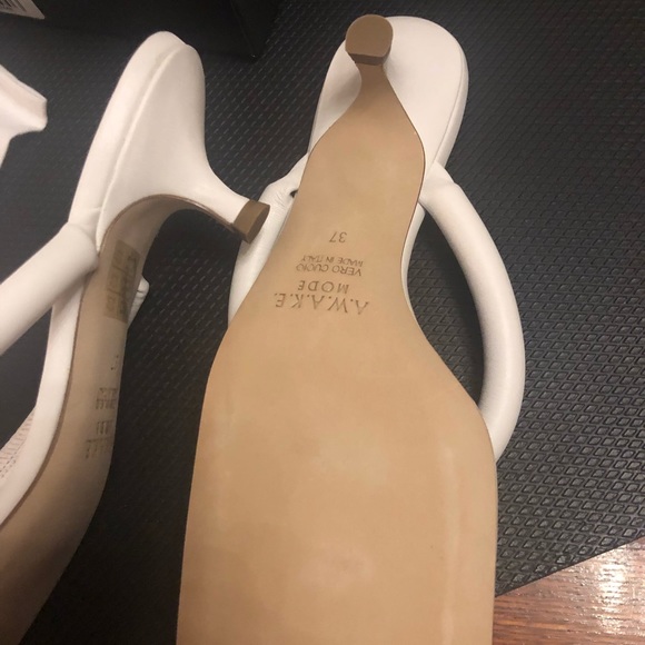 NWT A.W.A.K.E. Mode white leather sandals 6.5 7 - Picture 7 of 7